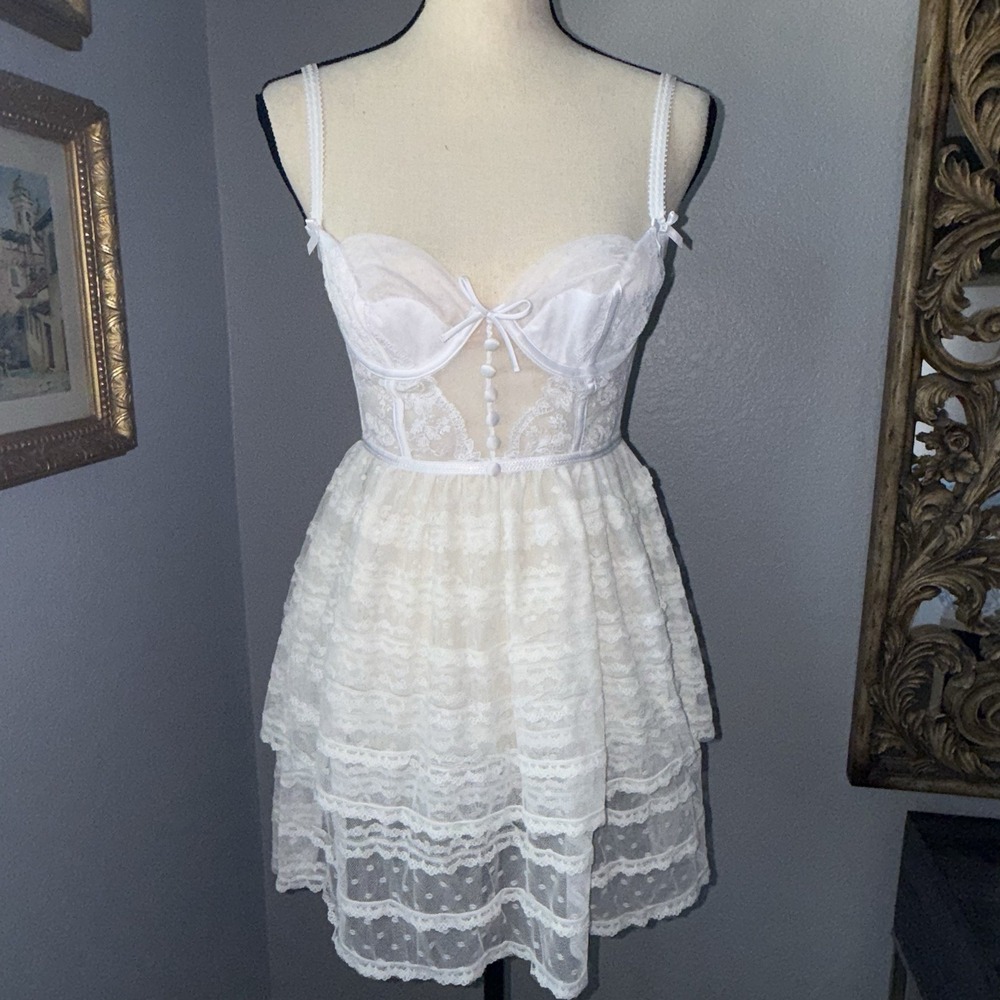 For Love and Lemons Love story slip dress White Cream Size XS Party